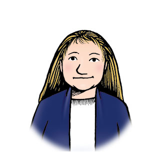 Shannon is a teenaged white girl with long hair and bangs.